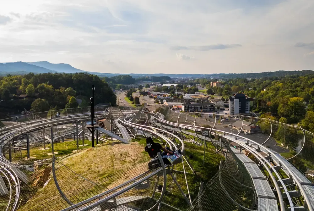 view from top of Pigeon Forge Racing Coaster